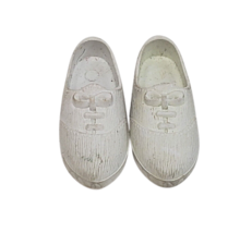 VINTAGE 1960's MATTEL BARBIE KEN WHITE FLAT RUBBER FLAT GYM SHOES - $4.75