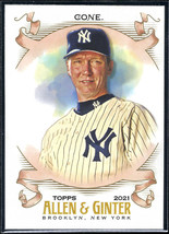 2021 Topps Allen &amp; Ginter #314 David Cone New York Yankees High Number SP - £1.19 GBP