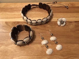 Iridescent Glitter Clamrose Shell Choker Jewelry Set,Hawaiian Jewelry,Ha... - $140.00