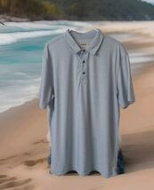 Linksoul Golf Polo Shirt Men's XL Light Blue Micro Polkadot Tempus Fugit... - $19.79