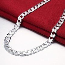 New Classic 10mm Chain 925 Sterling Silver Necklace For Men&#39;s 20/24 Inches L - £7.88 GBP+