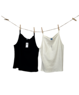 Old Navy Ribbed Tanks Black and White Womens Size Large - $17.82