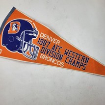 Vintage 1987 Denver Broncos AFC Western Division Champions 30” Pennant Bar Flag - £25.54 GBP