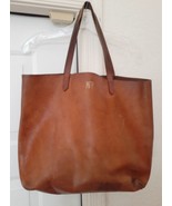 J CREW Leather Bag TOTE Carryall Shoulder Bucket Hobo Large Brown MADEWE... - £77.42 GBP