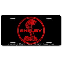 Shelby Cobra Inspired Art Red on Black FLAT Aluminum Novelty License Tag Plate - £14.19 GBP