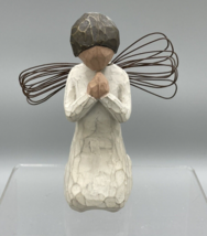 Willow Tree Angel of Prayer Figurine Girl Praying Dark Hair Wings Small - £8.49 GBP