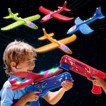 4 Pack Foam Airplane Launcher, Outdoor Glider Plane Toys With 2 Flight M... - £36.05 GBP
