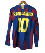 RONALDINHO RETRO LONG SLEEVE JERSEY 2005-2006 RED&amp;BLUE COLOR - £46.57 GBP