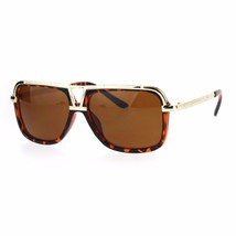 Men&#39;s Designer Fashion Sunglasses Flat Metal Top Square Frame UV400 - £10.24 GBP