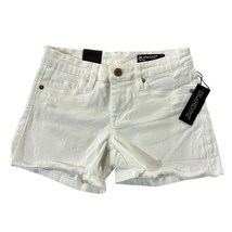 [BLANKNYC] White Denim Shorts Distressed Frayed Hem The Essex Classic Cu... - $29.99