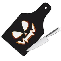 Scary Halloween Pumpkin : Gift Cutting Board Fall Autumn Face Decoration - £23.24 GBP