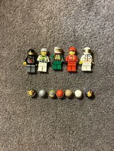 Lego 5 Minifigures lot race car drivers and Extra Helmets Ferrari - £18.21 GBP