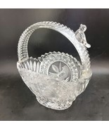 Hofbauer The Byrdes Collection 6.5&quot; Cut Glass Basket Bird on Handle Germ... - $32.89 CAD