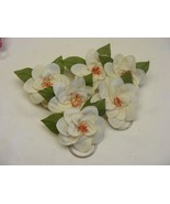 Vintage Handmade Napkin Rings Set of 6 Solid Cream w Orange Bead Pollen #42 - $368.72 MXN