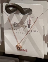 Disney Parks Mickey Mouse Lit Amethyst June Faux Birthstone Necklace Gold Color