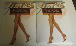 2 Hanes Absolutely ultra sheer pantyhose Size E Style 707 Natural &amp; Bare... - £11.81 GBP