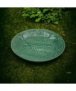 Bordallo Green Plate Strawberry Leaf Serving Platter  11&quot; Inch- Has Craz... - £31.28 GBP