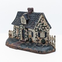 Vintage Cast Iron Door Stop, Cottage, Hand Painted - £23.99 GBP