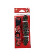 Pet Central Dog Medium 14 to 20 inch Red and Green Plaid Collar and Leas... - £8.82 GBP