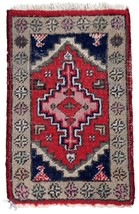 Handmade vintage Persian Hamadan mat 1.2&#39; x 1.9&#39; (38cm x 59cm) 1970s - 1... - $139.58