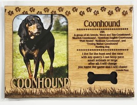 COONHOUND Dog Profile Laser Engraved Wood Picture Frame Magnet - $9.90
