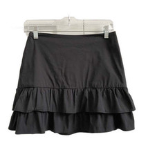 Aqua Womens Striped Tiered Ruffle Skirt Size Medium Color Black - $44.55