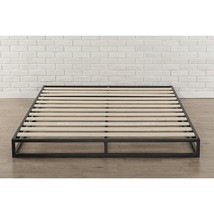 Queen size 6-inch Low Profile Metal Platform Bed Frame with Wooden Slats - £224.41 GBP