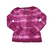 Bisou Bisou Sweater Womens M Purple Long Sleeve Round Neck Tight Knit Pullover - $25.72