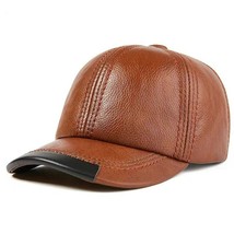 Hot Sale New Arrival 2021 Winter Head Layer Of Leather Men&#39;s Hat Casual Baseball - £74.24 GBP