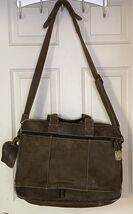 Authentic Vtg Claire Chase Distressed Leather  Briefcase Saddle Messenge... - $47.55 CAD