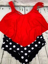 Womens High Waisted Swimsuit Ruffled Top Tummy Control Bathing Suits - £28.27 GBP