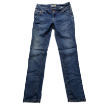 Y2K PARIS BLUES Jeans JR 5 Vtg Denim Low Rise Skinny Stretch Distressed Straight - £19.32 GBP