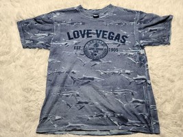 Love Las Vegas SHARK ALL-OVER Tie Dye M T-Shirt 1905 Tourist Spuvenir Vi... - $9.46