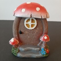 Fairy Garden Mushroom Forest Figurine 4&quot; Cottage House Door Garden Decor Rustic - £5.49 GBP