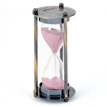 Sand Timer Hourglass, Vintage Metal Sand Watch 3 Minint, Small Unique Hour Glass - $29.40