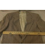 Mens Bloomingdale&#39;s Silk Lined Beige Black Checkered Two Button Sportcoat - £30.55 GBP