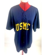 USMC Marine Corps Baseball Jersey Athletic Apparel Sportswear Blue Gold ... - $19.79