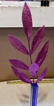 Picks Fake Flowers 12&quot; Tall Celebrate It Decor Purple Glitter Leaves 259O - £5.98 GBP