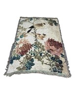 Watercolor Art Vintage L. Maron Floral Bird Tapestry Throw Blanket 48.5x... - £51.16 GBP