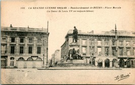 Vtg Cartolina 1919 WWI Reims Francia - Bombardamento Luogo Royale Unp - £14.22 GBP
