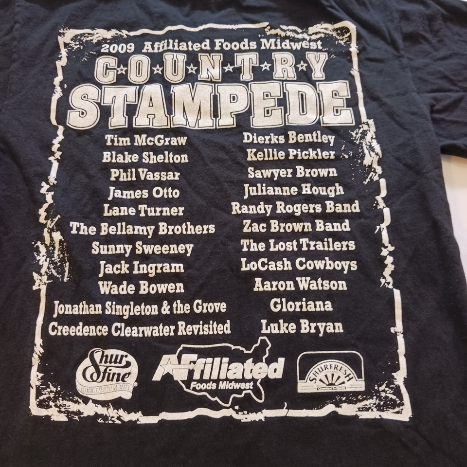 Anvil Country Stampede Country Print Design 2009 Cotton T-shirt Adult Size Small Item image 2
