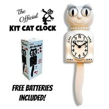 White Lady Kit Cat Clock 15.5&quot; Free Battery Made In Usa Official Kit-Cat Klock - £55.35 GBP