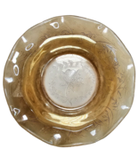 Vintage Jeanette Floragold Louisa Iridescent Amber Bowl Fluted Edge 5 1/2&quot; - €14,64 EUR