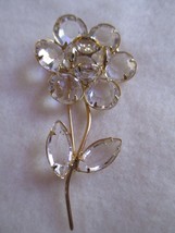  Crystal Daisy Flower Brooch Vintage - $24.97