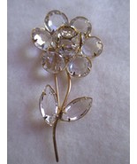  Crystal Daisy Flower Brooch Vintage - £19.53 GBP