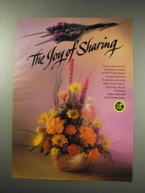 1991 FTD Florist Ad - The joy of sharing - £14.78 GBP