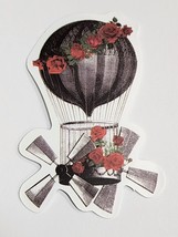 Hot Air Balloon with Roses Super Cool Steampunk Looking Sticker Decal Great Gift - £1.83 GBP