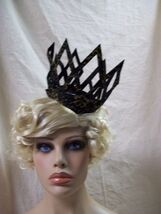 Black Gold Imperial Lace Crown Headpiece Wicked Evil Queen Renaissance M... - $19.28 CAD