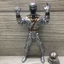 Action Ninja Silver Black Gold Sunco 2001 With Weapons Stars Sword VTG Figurine - $9.89