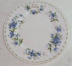 Vintage Royal Albert Forget-Me-Not July Bone China 8&quot; Plate Made in England - $18.81